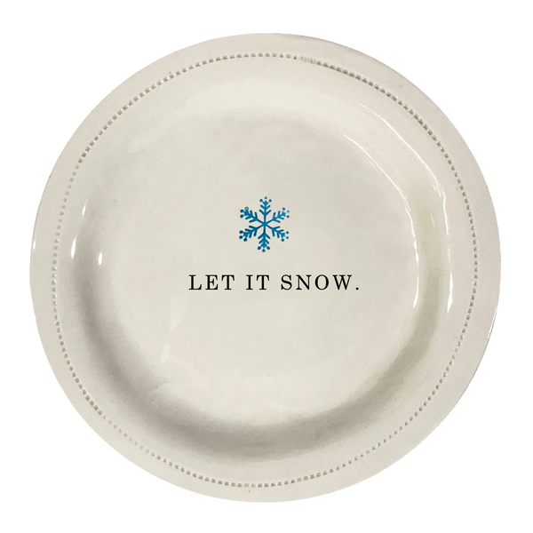 Let It Snow. w/snowflake- Porcelain Round